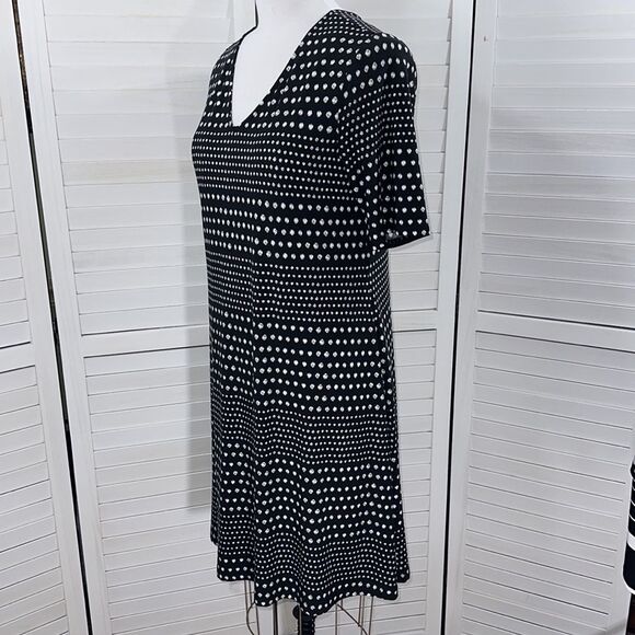 Chico's Dress Size 2 Large Polka Dot Criss Cross Pullover - Picture 7 of 12